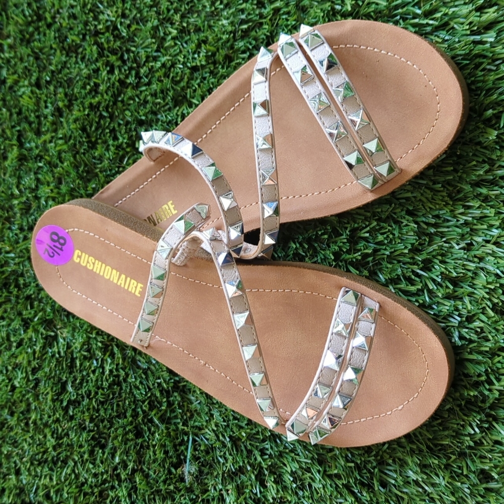 Tan Slides with Studs